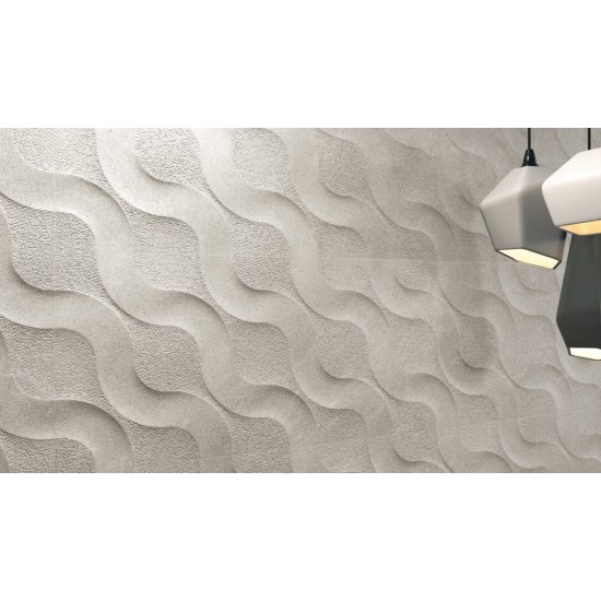 Πλακάκι Camden Perla Relieve Decor 9526 30x90 cm Ανοιχτό Γκρι Ματ Porcelanite Dos